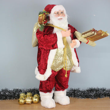 32Inch Standing Red Santa Claus Figurine Ornament Christmas