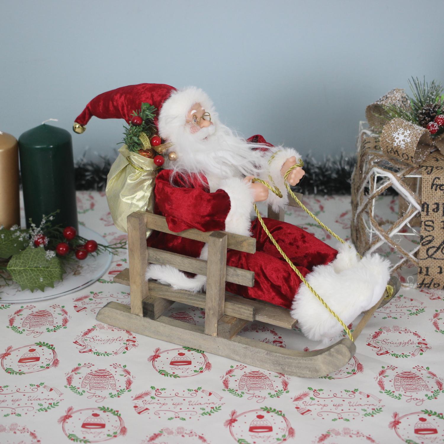 12inch Standing Red Santa Claus Figurine Ornament Christmas