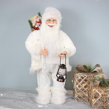 24Inch Standing White Santa Claus Ornament Christmas