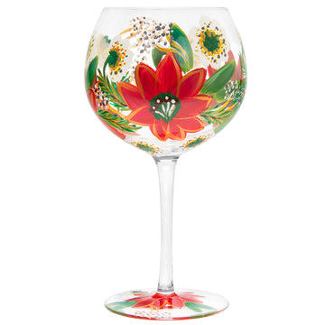 Stemless Gin Glass 400ml Hand Painted Tulip Floral Tumbler