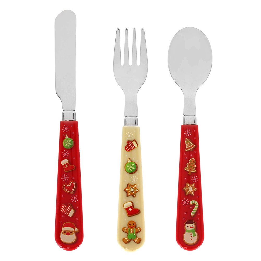 Red Christmas Cutlery Set for Kids