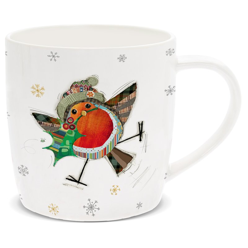 350ml Fine China Bug Art Robin Bird Coffee Mug