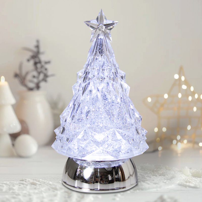 Water Swirling Colour Changing Christmas Tree LED Lamp