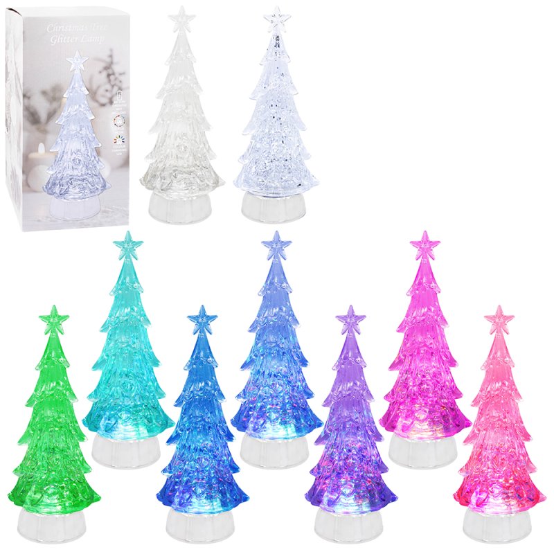 Christmas Tree Glitter Water Lamp Light Colour Changing