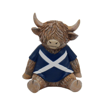 Highland Cow Saltire Shirt Figurine