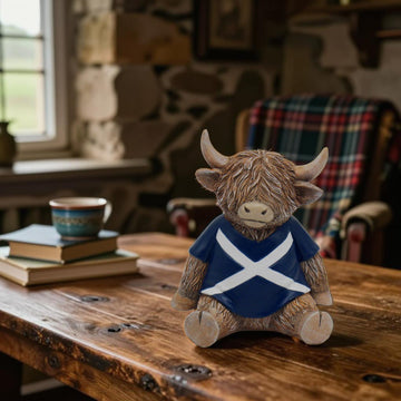Highland Cow Saltire Shirt Figurine