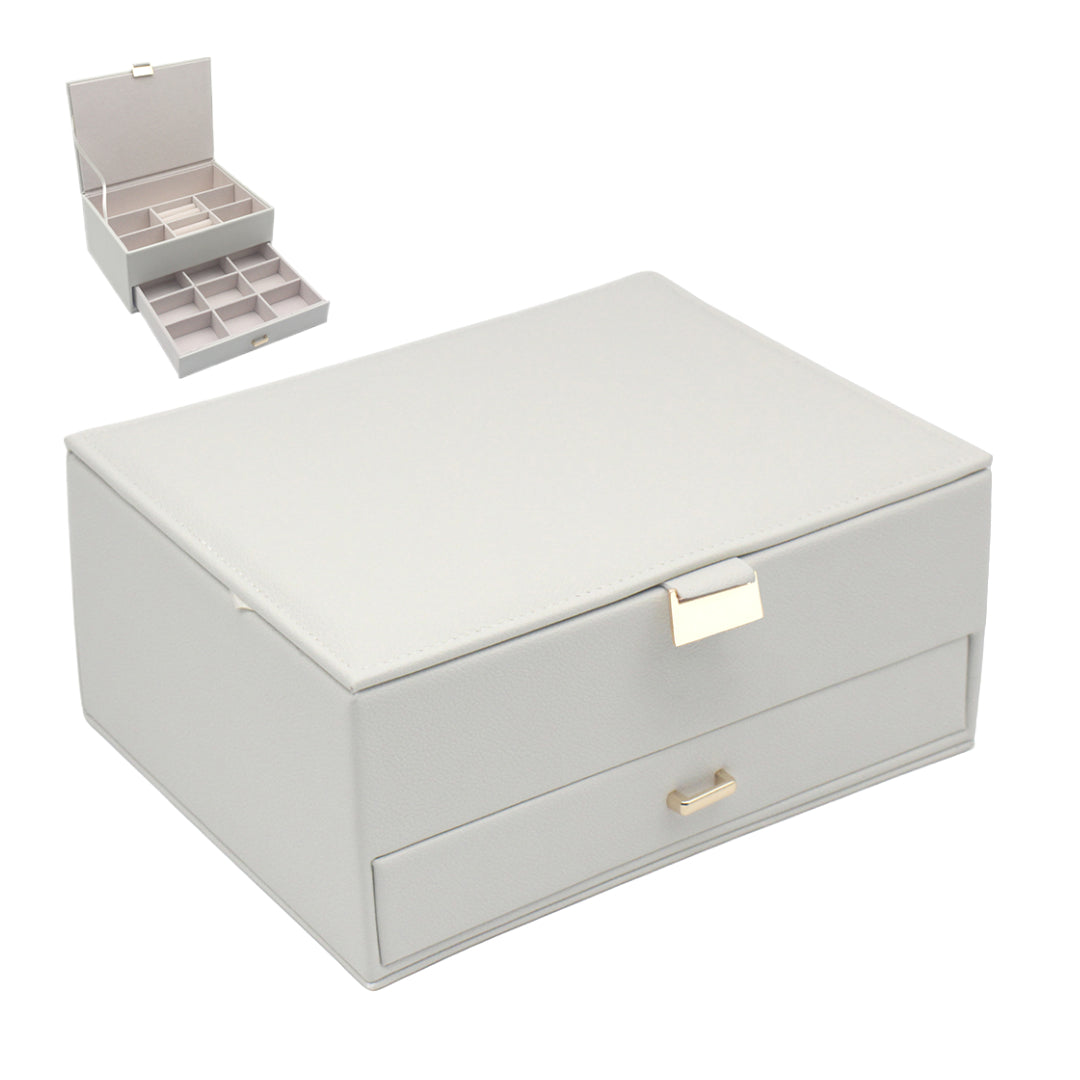White Jewellery Box with Drawer Ring