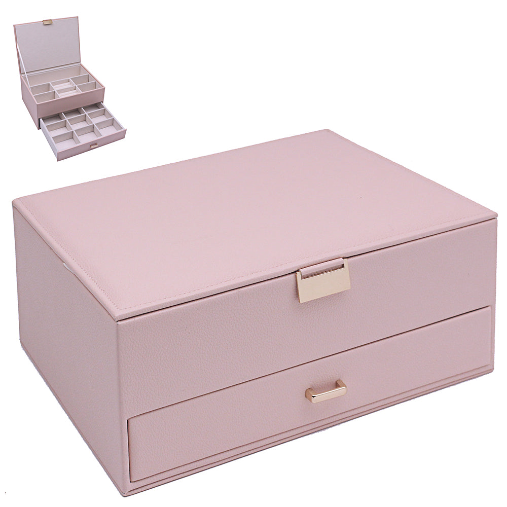 Pink Jewellery Box with Drawer Ring