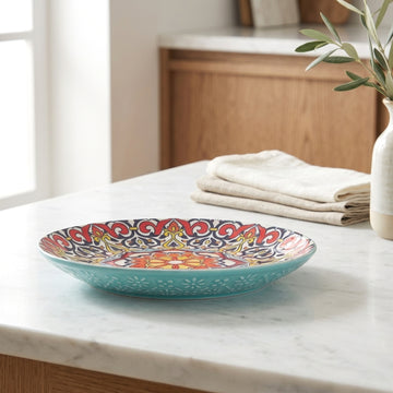 8.5" Blue Ceramic Tuscany Bohemian Plate