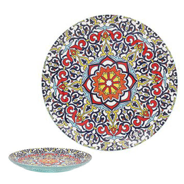 10.5" Blue Ceramic Tuscany Bohemian Plate