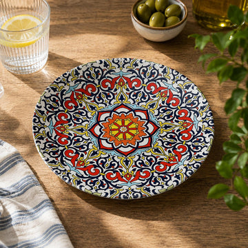 10.5" Blue Ceramic Tuscany Bohemian Plate