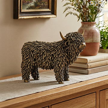Medium Highland Cow Figurine Resin 27cm Ornament