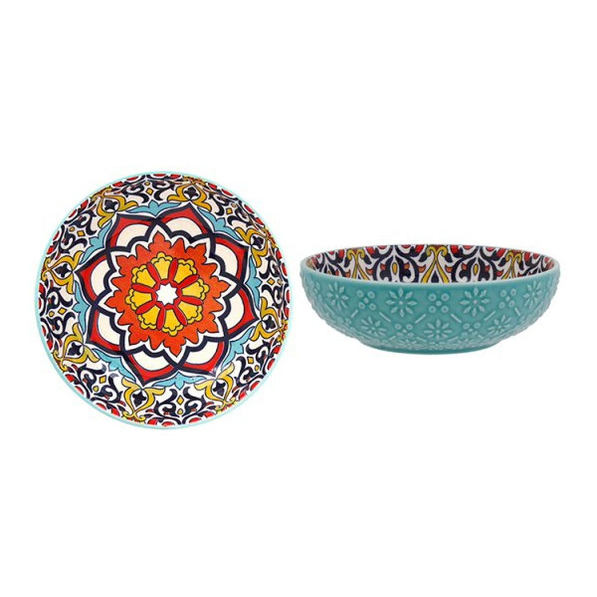 14.5cm Blue Floral Pattern Ceramic Tuscany Bowl