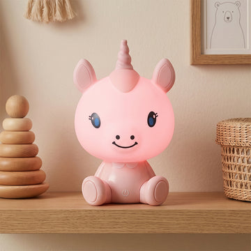 Unicorn Shaped Pink Night Light Touch Switch Cute Kids Bedroom Lamp