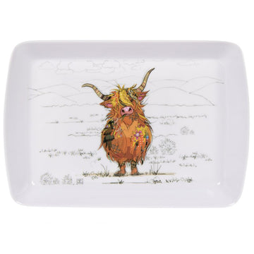Rectangle Melamine Bug Art Highland Hamish Serving Tray
