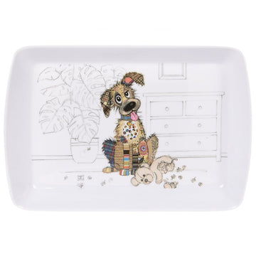 Rectangle Melamine Bug Art Murphy Mutt Serving Tray