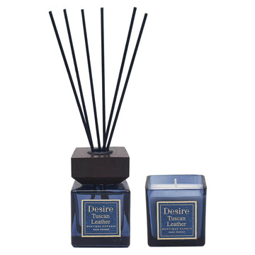 Reed Diffuser & Candle Gift Set Tuscan Leather