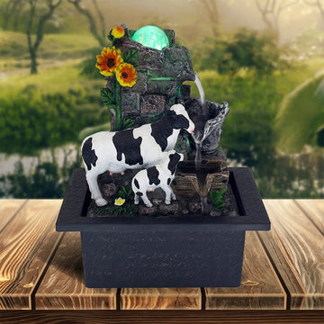 Cow LED Lights Indoor Water Fountain