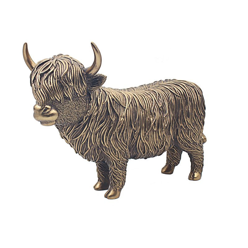 Bronze Resin Cow Figurine