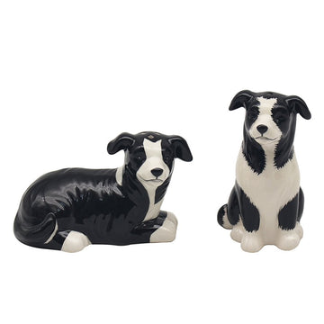Collie Dog Shaped Ceramic Salt & Pepper Shaker Set
