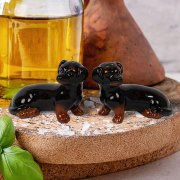 Dachshund Dog Shaped Ceramic Salt & Pepper Shaker Set