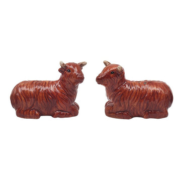 Ceramic Highland Cow Design Salt & Pepper Shakers
