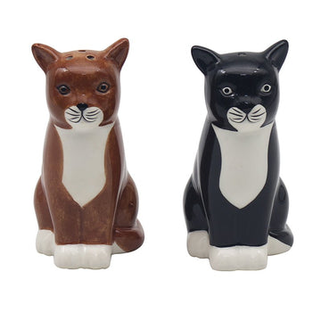 Cat Shaped Ceramic Salt & Pepper Shaker Set