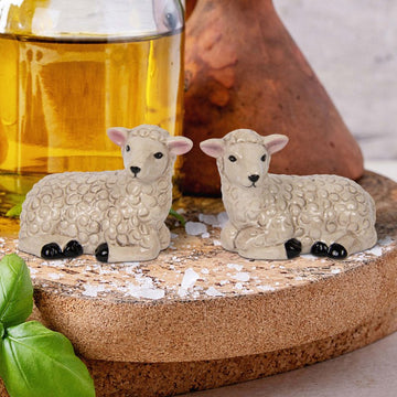 Sheep Shaped Ceramic Salt & Pepper Shaker Set