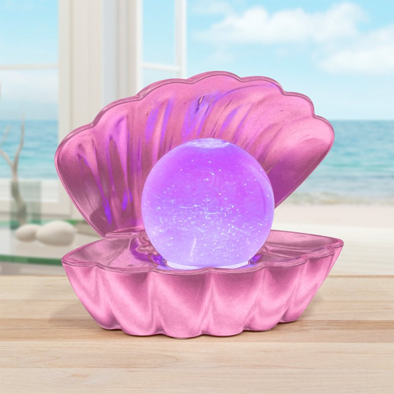 Metallic Pink  Clam Shell LED Night Light Colour Changing