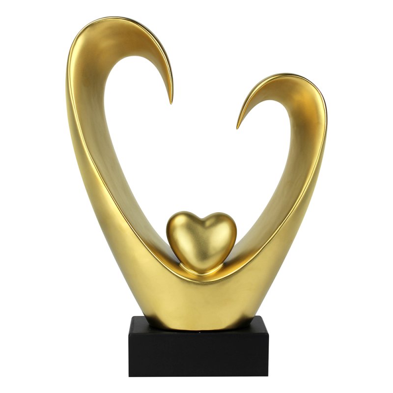 Gold Resin Heart Figurine