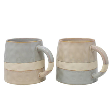Set of 2 Sandrift Reactive Glaze Flat Bottom Mug