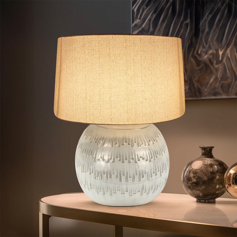 Patterned Round Table Lamp