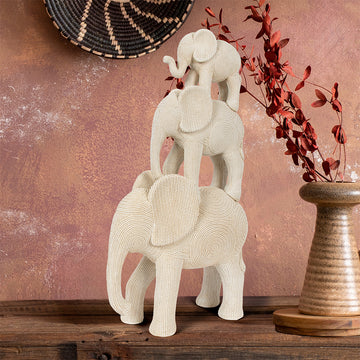 3 Elephants Resin Animal Figurine