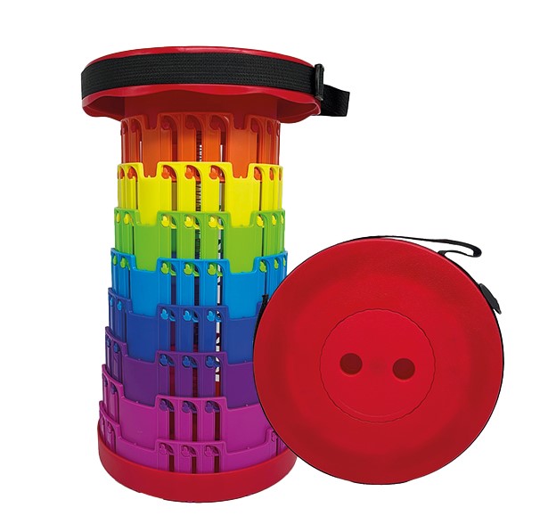 Red Rainbow Telescopic Folding Retractable Stool