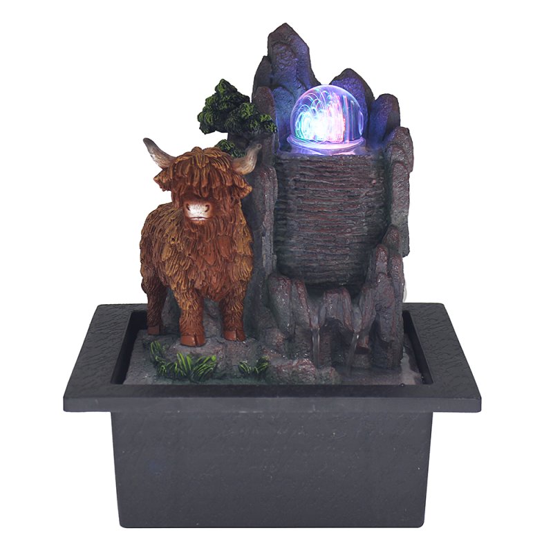 Highland Cow LED Lights Indoor Water Fountain