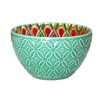 12cm Green Ceramic Tuscany Bohemian Design Bowl