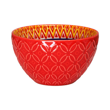 12cm Red Ceramic Tuscany Bohemian Design Bowl