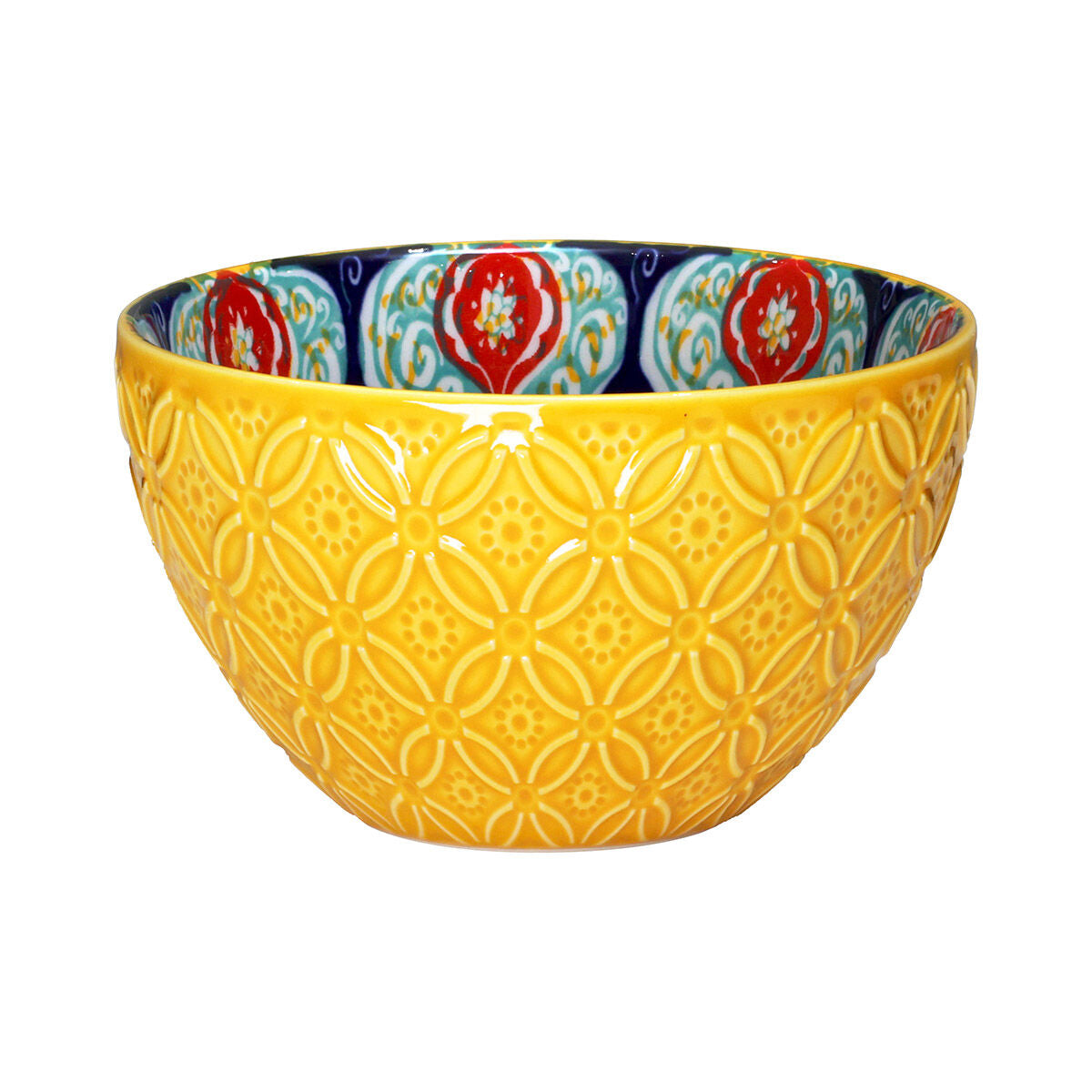 12cm Yellow Ceramic Tuscany Bohemian Design Bowl