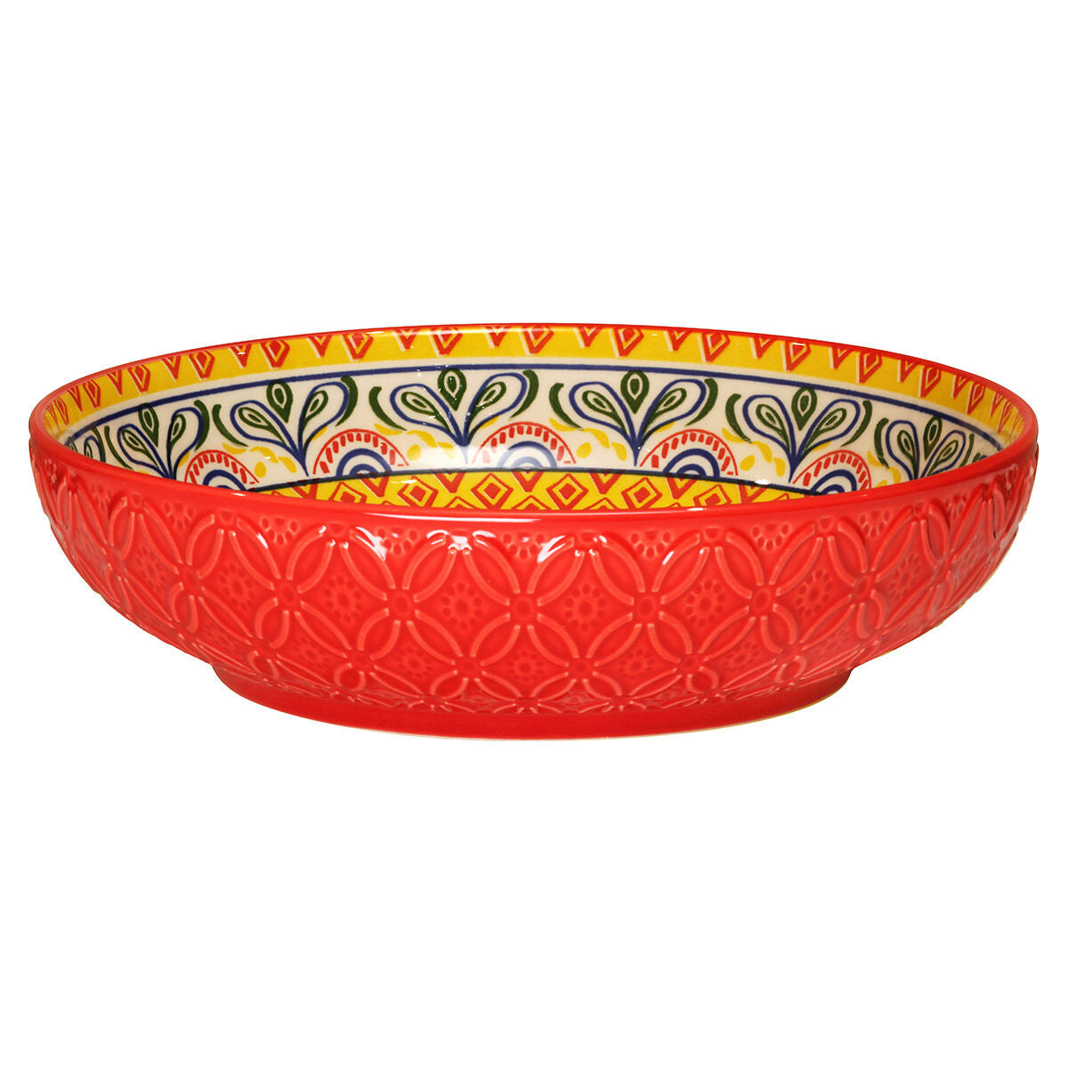 22cm Red Ceramic Tuscany Bohemian Design Bowl