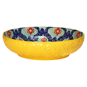 22cm Yellow Ceramic Tuscany Bohemian Design Bowl