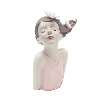 27cm Ceramic Pink Papillon Chic Figurine
