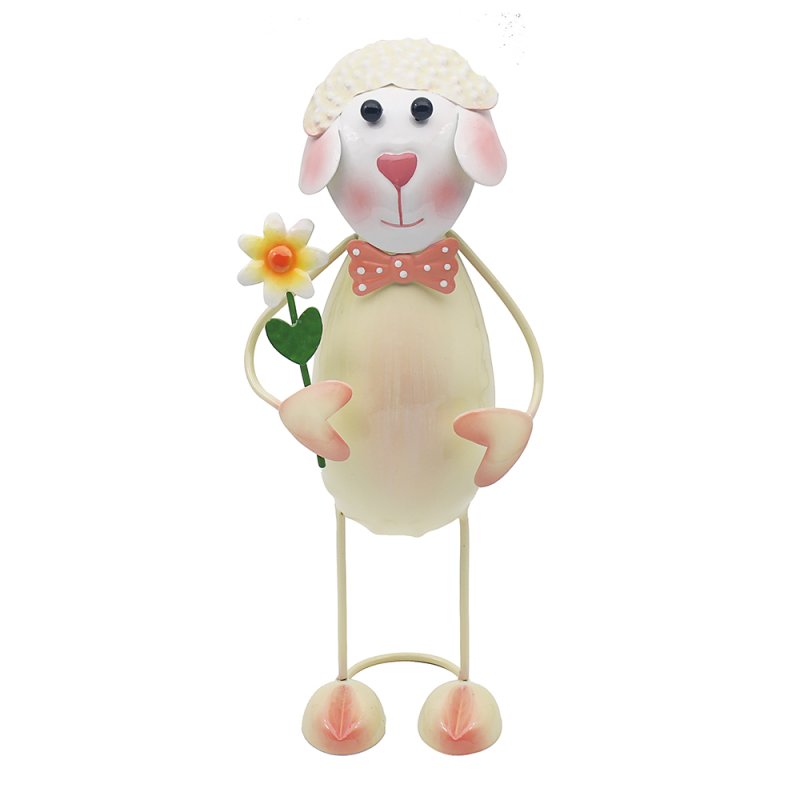 27cm Bright Eyes White Sheep Garden Ornament