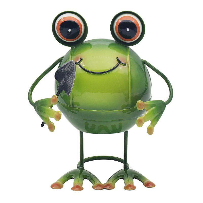 18cm Bright Eyes Green Frog Garden Ornament