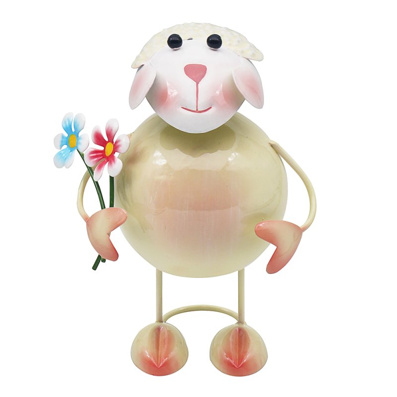 18cm Bright Eyes White Sheep Garden Ornament