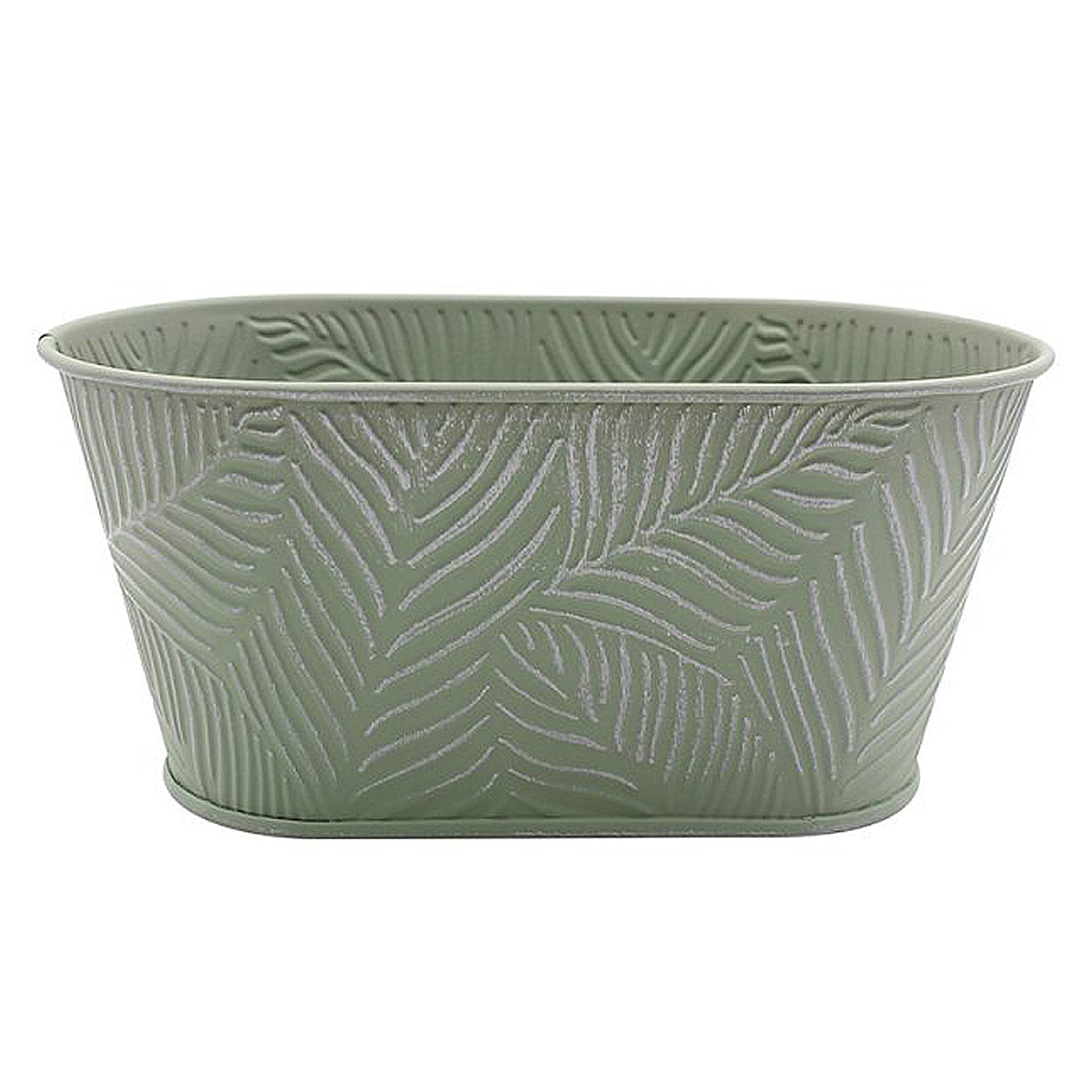 1.5L 23cm Pastel Green Leaf Pattern Trough Planter