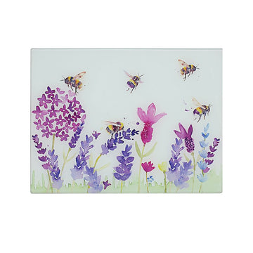 Floral Tempered Glass Chopping Board (design by Jennifer Rose)