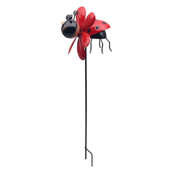 6Pcs Bright Eyes Red Ladybird Garden Ornaments