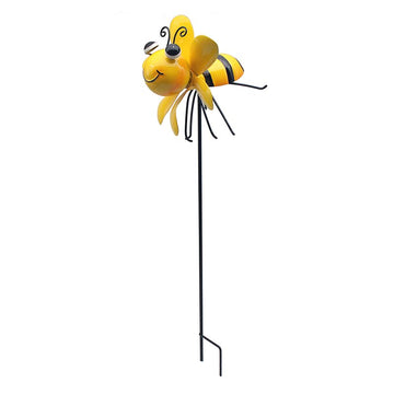 2Pcs Bright Eyes Yellow Bee Garden Ornaments