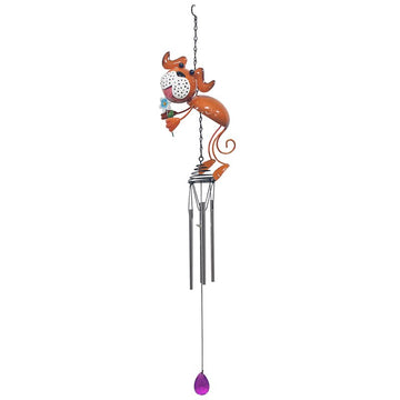 4Pcs Bright Eyes Brown Dog Garden Wind Chimes