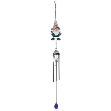 4Pcs Bright Eyes Pink Gnome Garden Wind Chimes